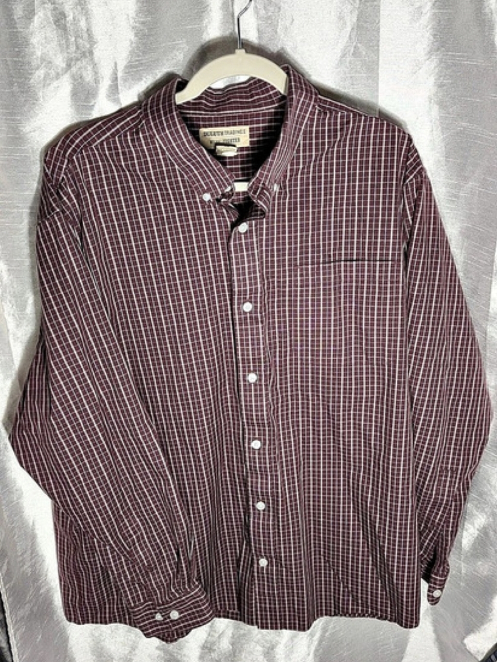 Duluth Trading Co Mens Wrinkle Fighter Shirt xl 100% Cotton Plaid